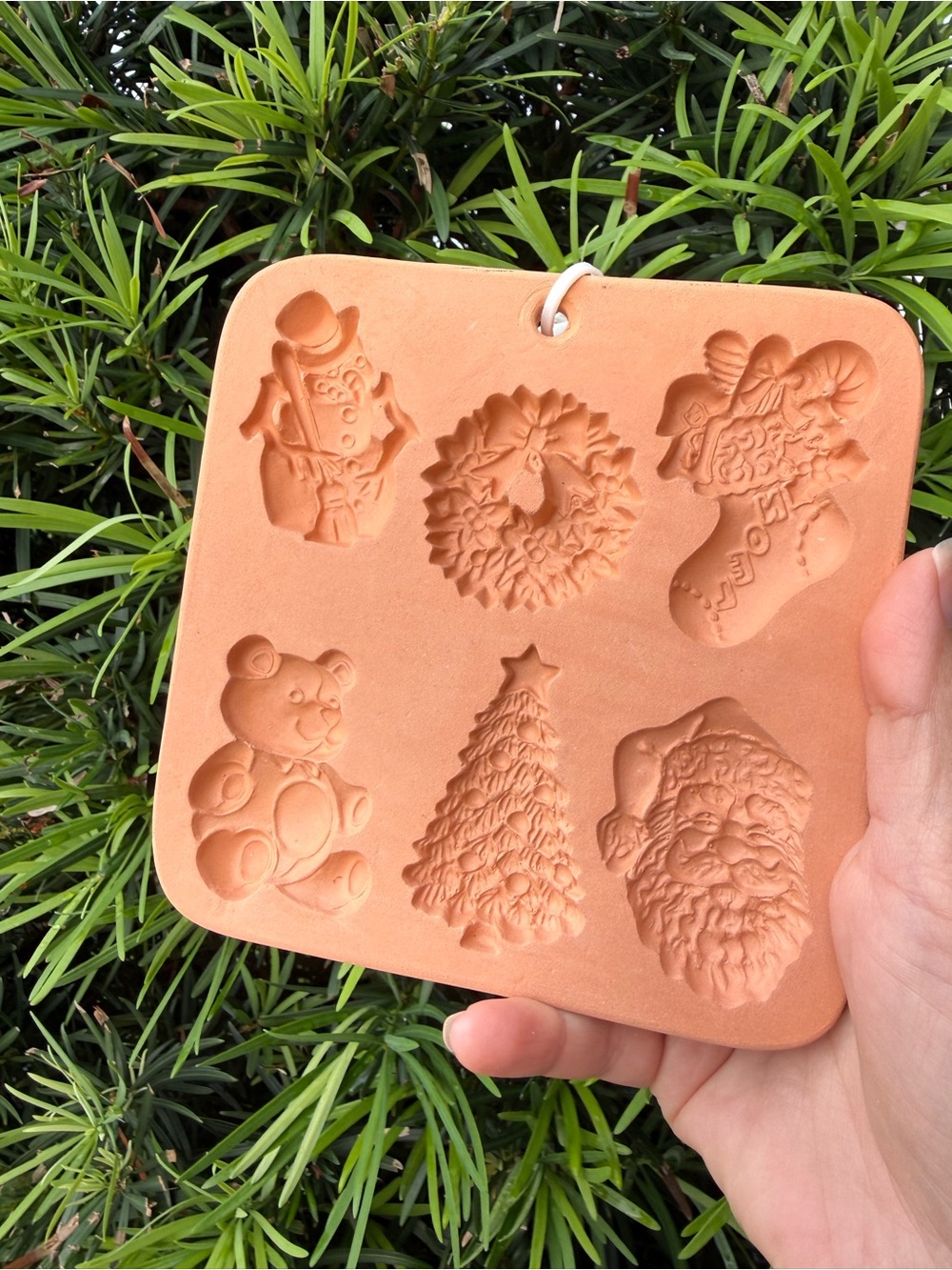 Vintage 1994 AMACO Cotton Press Christmas Miniatures Terracotta Cookie Mold